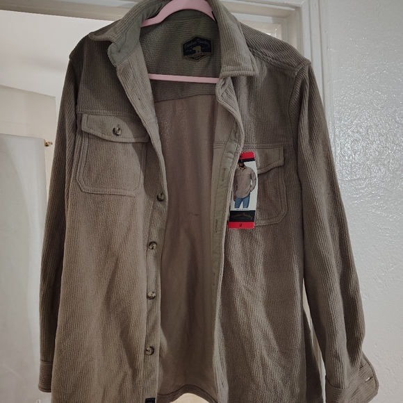 Freedom Foundry taupe long sleeve button down men's shirt outdoorsman size med - Picture 10 of 14